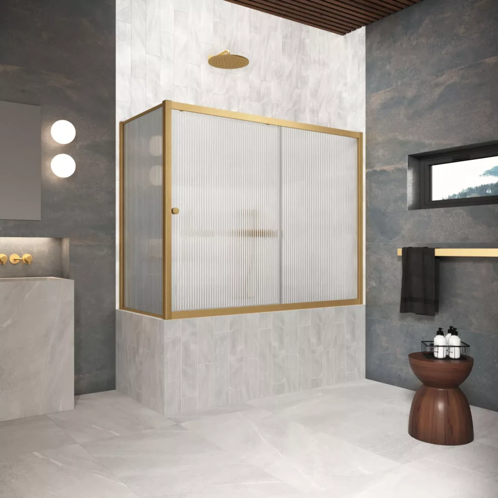 Шторки на ванну ZV+ZVF Protec 150x90 золото матовое