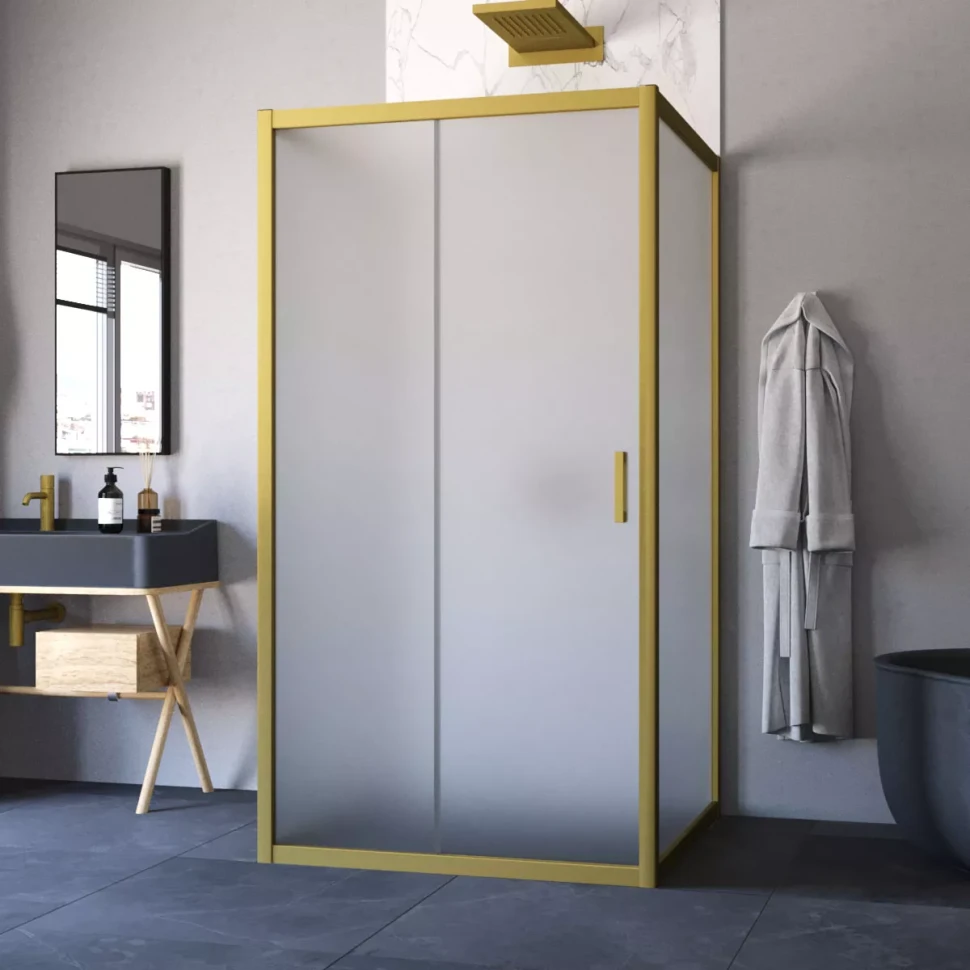 Душевой уголок Vegas-Glass ZP-U NOVO 120x90 золото матовое