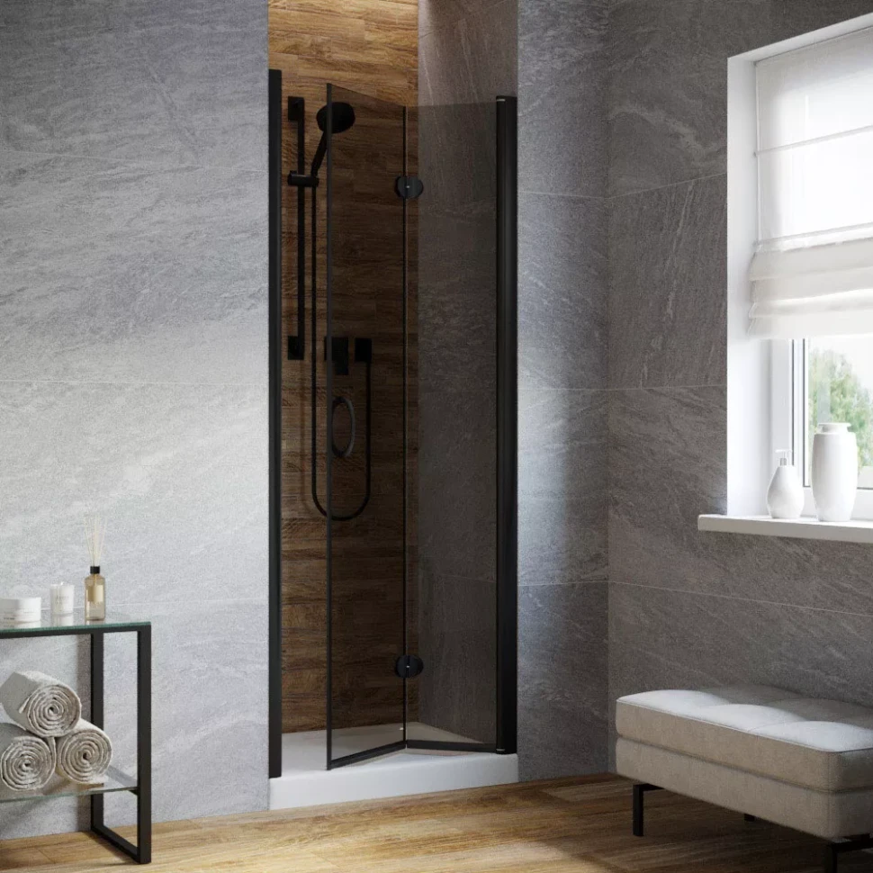 Дверь в душевую нишу Vegas-Glass GPS LUX 80 черный матовый