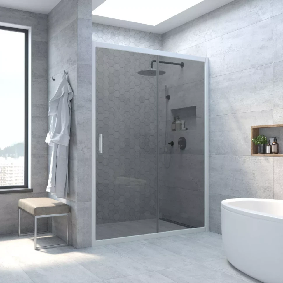 Дверь в душевой проем Vegas-Glass ZP NOVO 135 белый