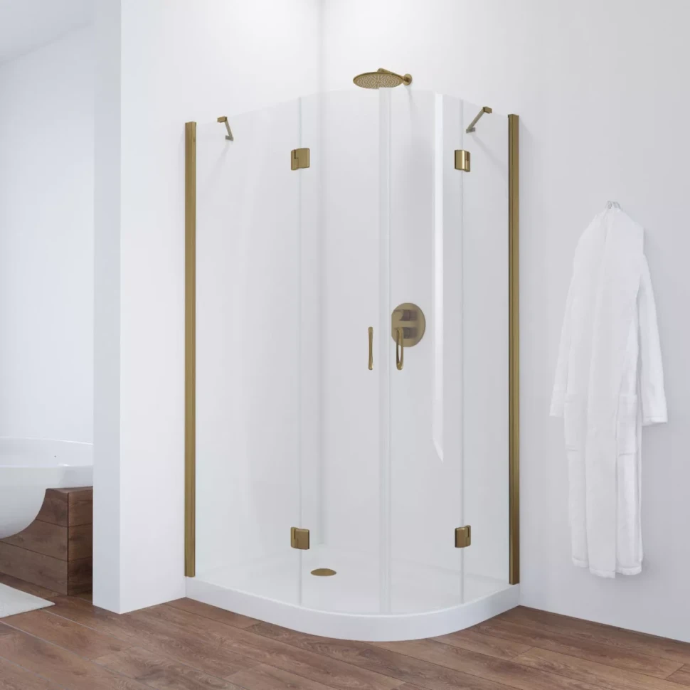 Угловые душевые ограждения с распашными дверями AFS-F NOVO 120x90 бронза