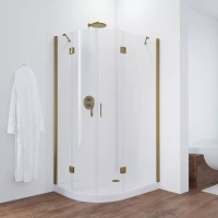 Угловые душевые ограждения с распашными дверями AFS-F NOVO 120x90 бронза