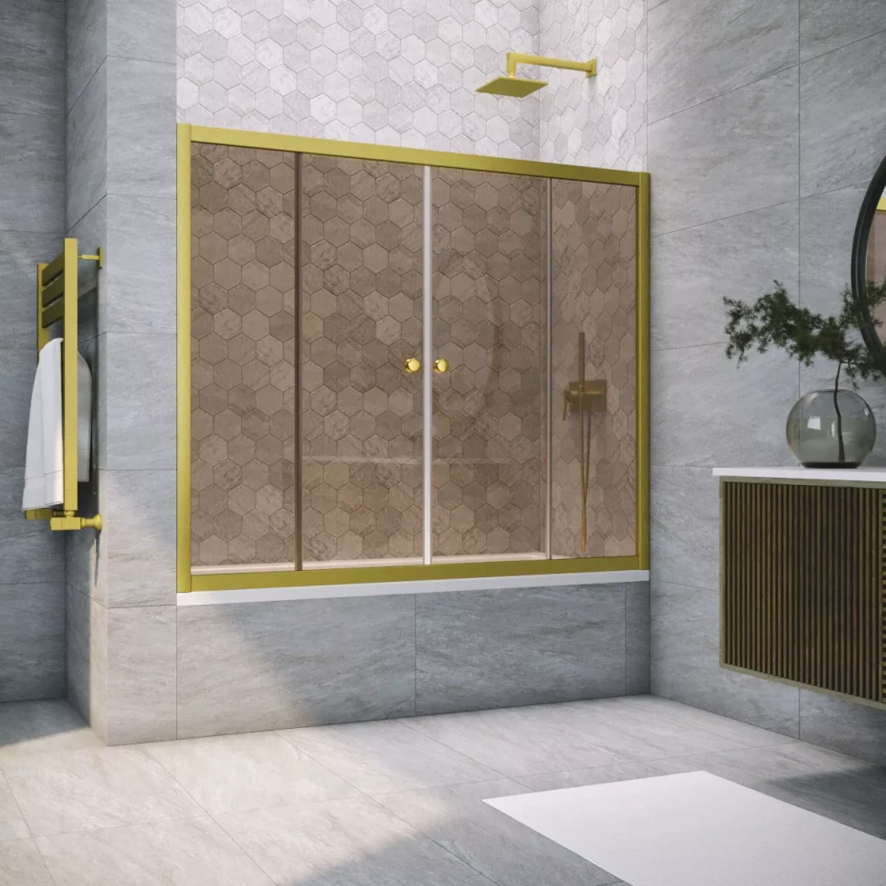 Шторки на ванну Z2V NOVO 150 золото матовое