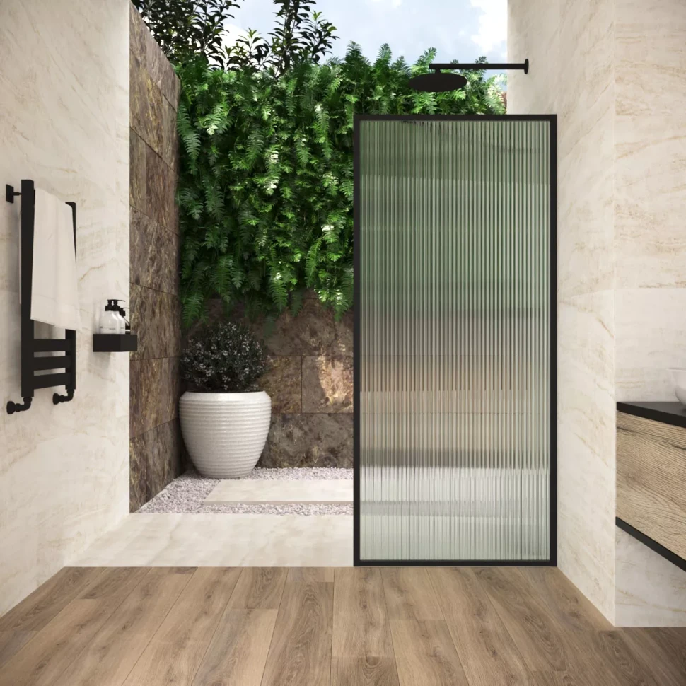 Душевые перегородки на заказ EAF Frame 80 черный матовый