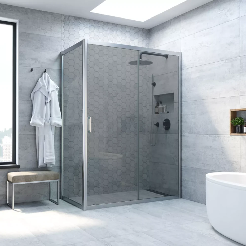 Душевой уголок Vegas-Glass ZP+ZPV NOVO 130x95 матовый хром