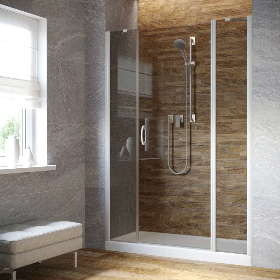 Душевая дверь в нишу Vegas-Glass EP-2F LUX 140 белый