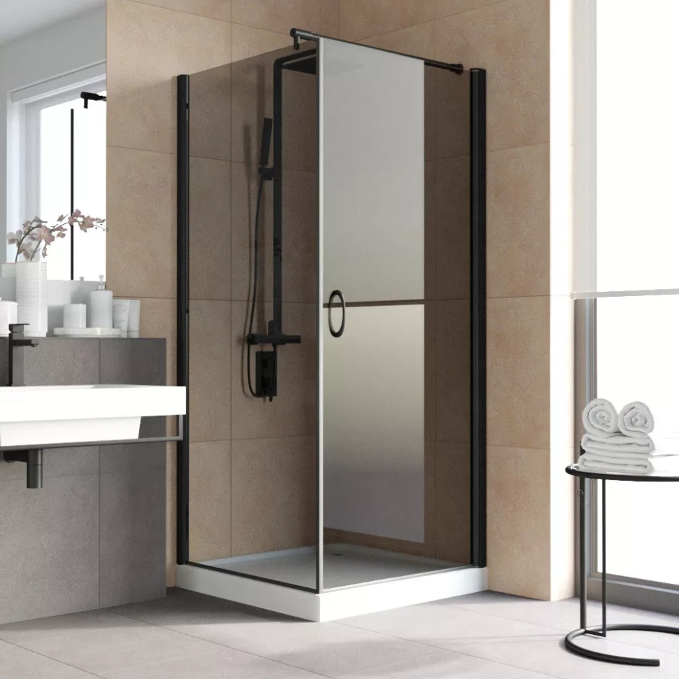 Душевой уголок Vegas-Glass EP-Fis LUX 80x100 черный матовый