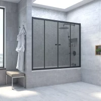 Шторки на ванну Z2V NOVO 150 черный матовый