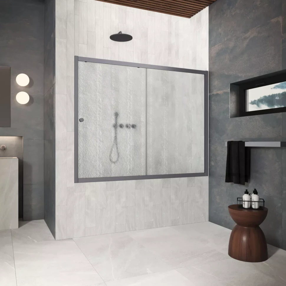 Шторки на ванну ZV Protec 180 Тёмная оружейная сталь (GunMetal)