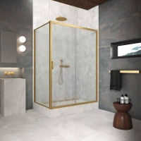 Угловые душевые ограждения ZP+ZPV Protec 150x80 золото матовое