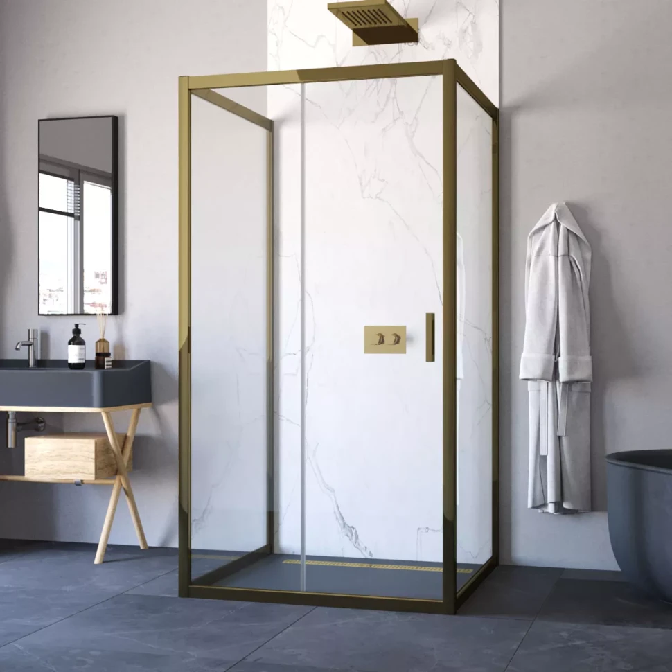 Душевой уголок Vegas-Glass ZP-U TUR NOVO 100x100 бронза