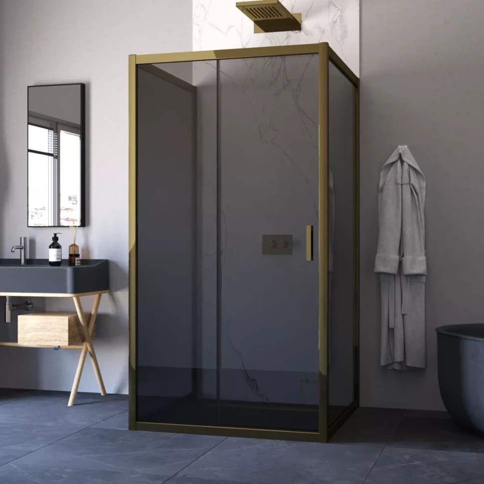 Душевой уголок Vegas-Glass ZP-U TUR NOVO 100x100 бронза