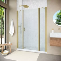 Душевая дверь Vegas-Glass EP-2F NOVO 150 h189 золото матовое