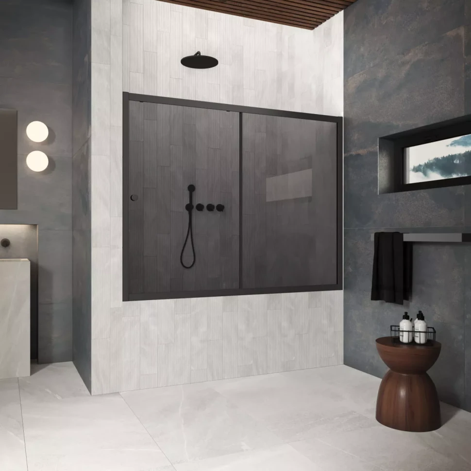 Шторки на ванну ZV Protec 180 черный матовый