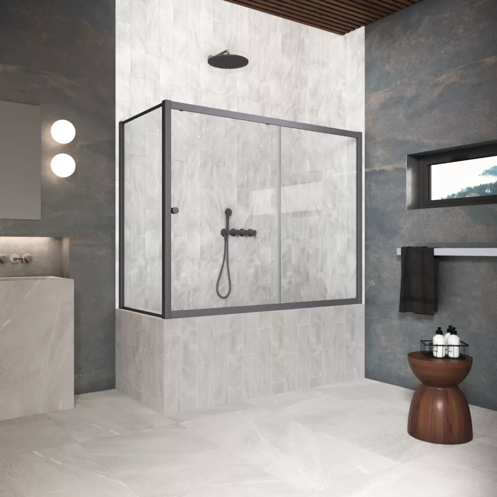 Шторки на ванну ZV+ZVF Protec 150x90 Тёмная оружейная сталь (GunMetal)