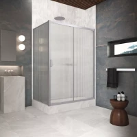 Угловые душевые ограждения ZP+ZPV Protec 150x80 матовый хром