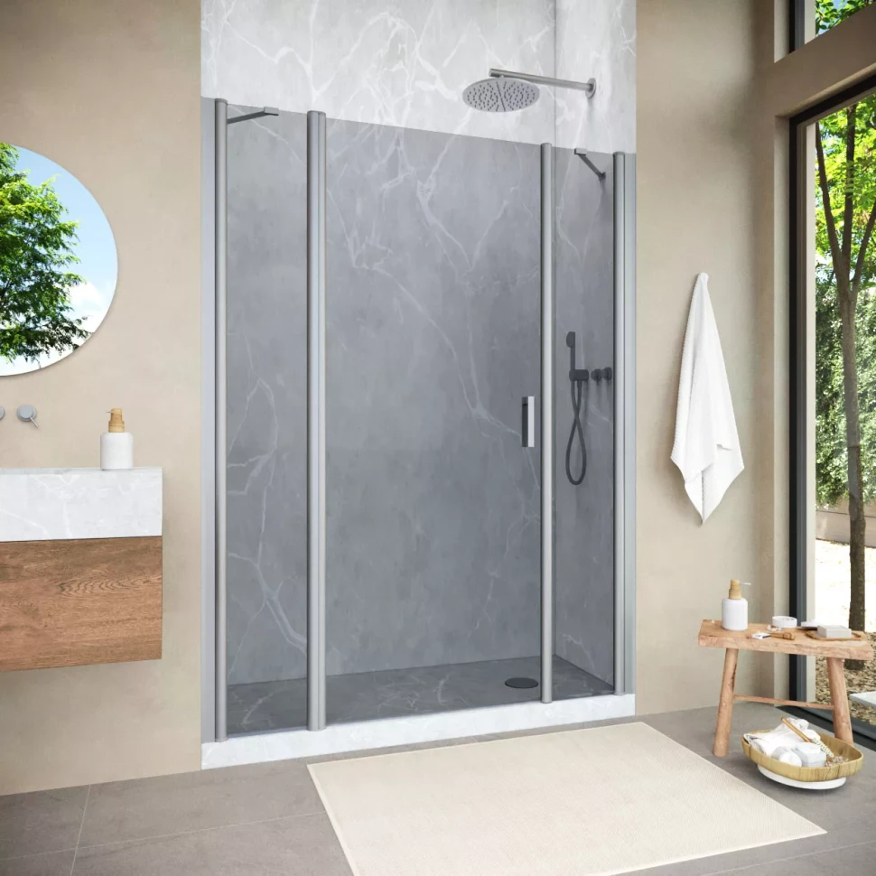 Душевая дверь Vegas-Glass EP-2F NOVO 150 h189 матовый хром