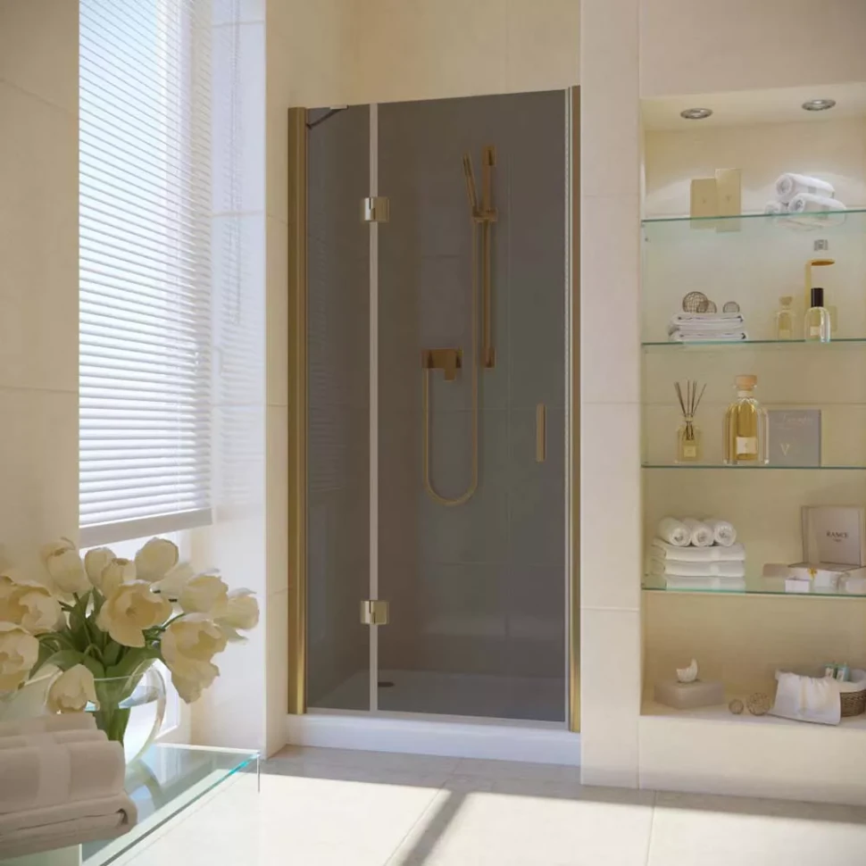 Душевая дверь в нишу Vegas-Glass AFP LUX 90 бронза