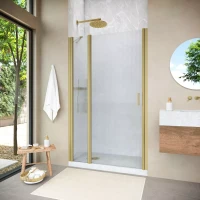 Душевая дверь Vegas-Glass EP-F-1 NOVO 145 h189 золото матовое