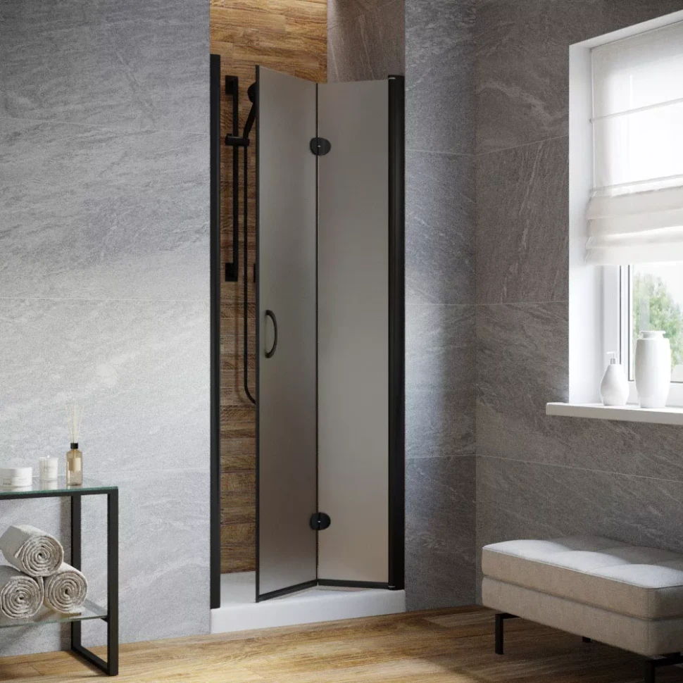 Дверь в душевую нишу Vegas-Glass GPS LUX 85 черный матовый