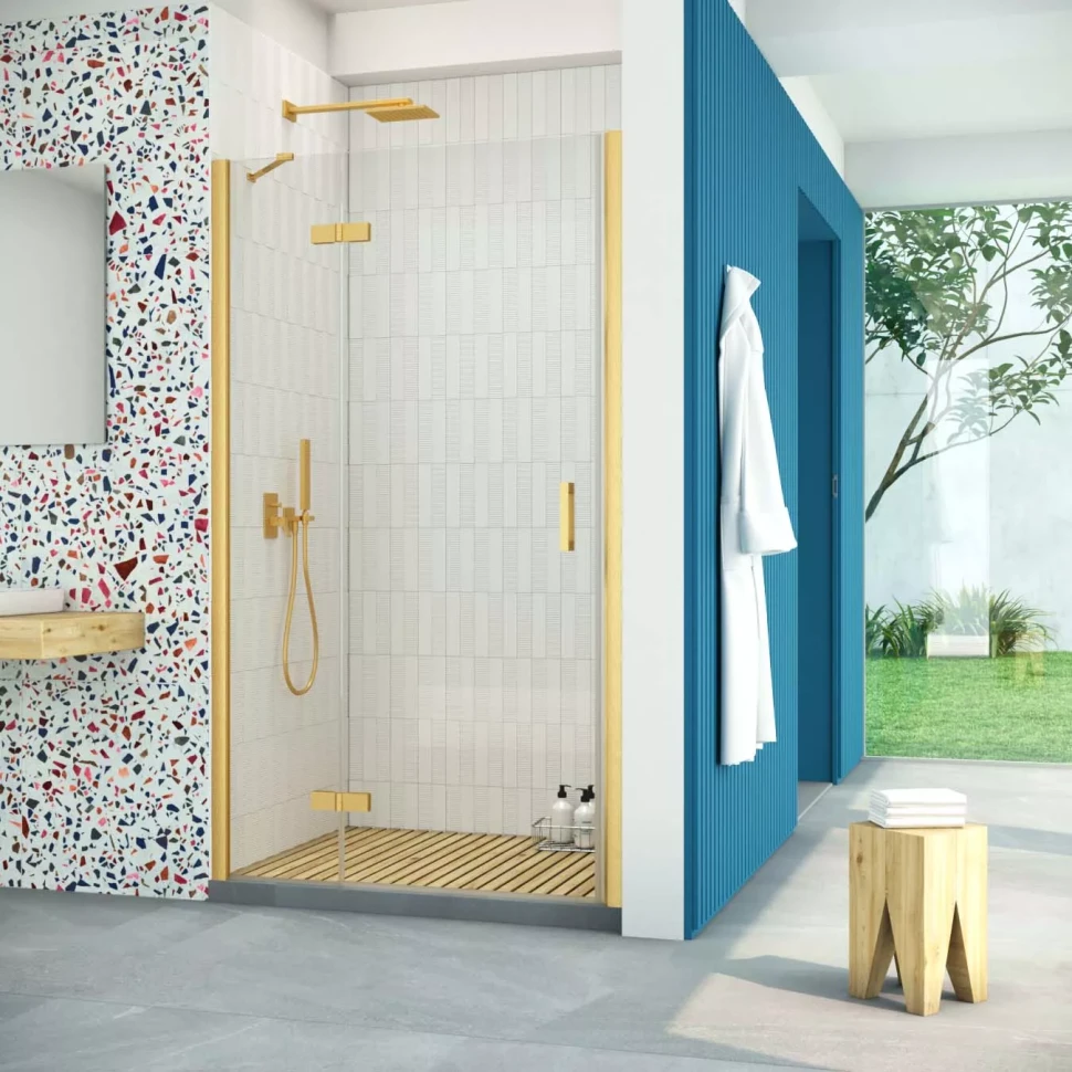 Двери в душевой проем AFP Retta 110 золото матовое