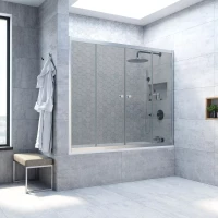 Шторки на ванну Z2V NOVO 155 матовый хром