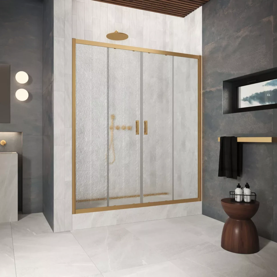 Двери в душевой проем Z2P Protec 215 золото матовое