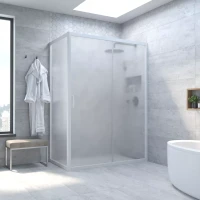 Душевой уголок Vegas-Glass ZP+ZPV NOVO 115x85 белый