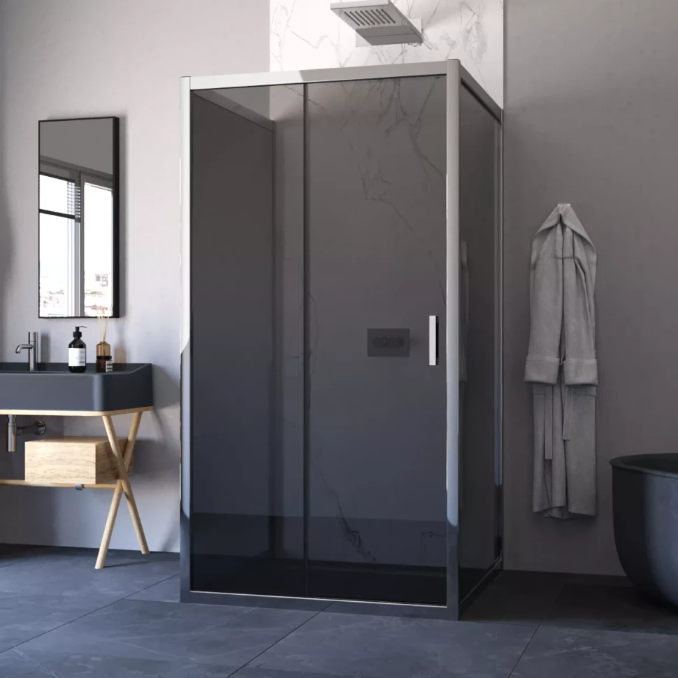 Душевой уголок Vegas-Glass ZP-U TUR NOVO 100x90 глянцевый хром