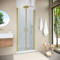 Душевая дверь в нишу Vegas-Glass E2P NOVO 110 h189 золото матовое