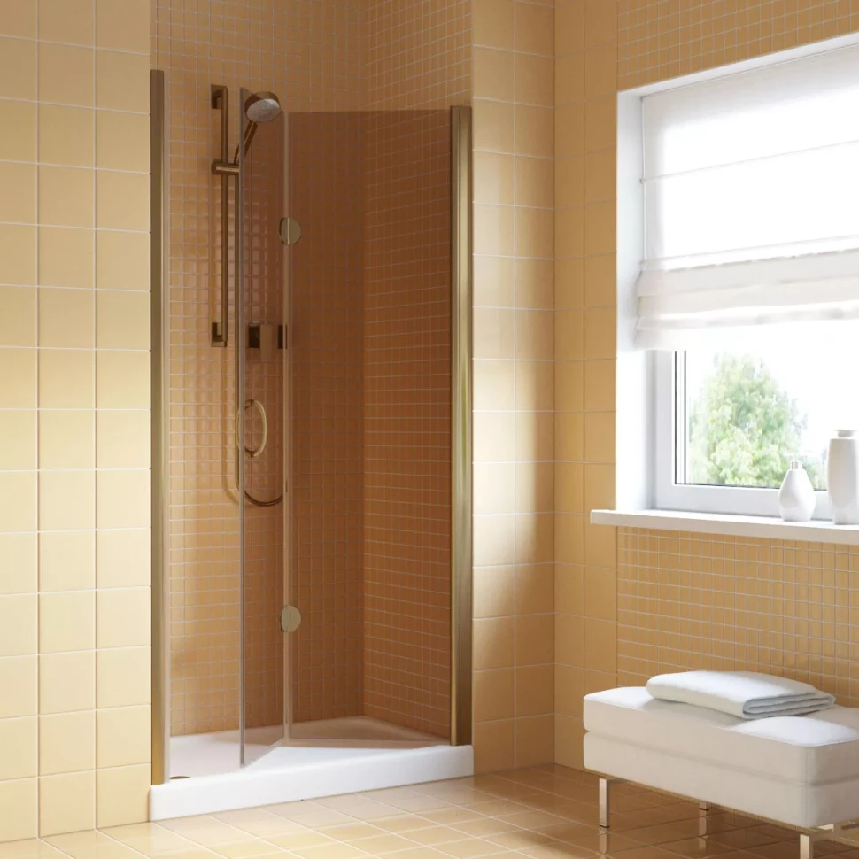 Дверь в душевую нишу Vegas-Glass GPS LUX 90 бронза