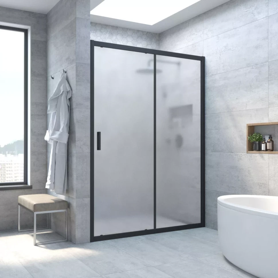 Дверь в душевой проем Vegas-Glass ZP NOVO 140 черный матовый