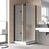 Душевой уголок Vegas-Glass GPS-Fis LUX 90x90 черный матовый
