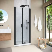 Душевая дверь в нишу Vegas-Glass E2P NOVO 110 h189 черный матовый