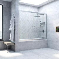 Шторки на ванну Z2V NOVO 160 матовый хром