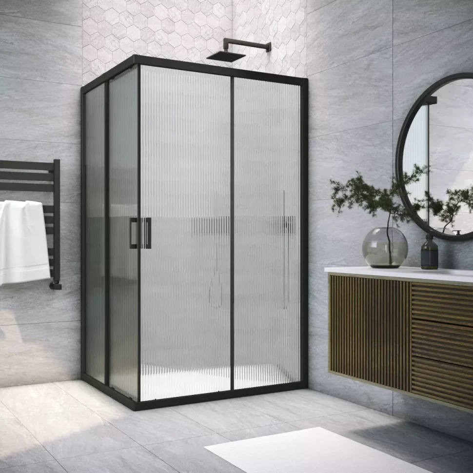 Душевое ограждение Vegas-Glass ZA-F NOVO 95x70 черный матовый