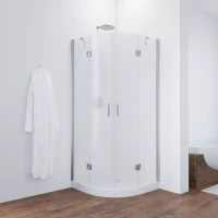 Угловые душевые ограждения с распашными дверями AFS NOVO 100x100 глянцевый хром