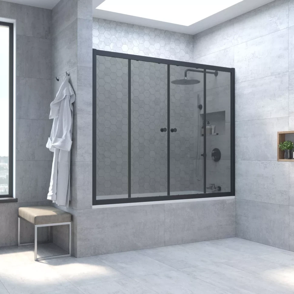 Шторки на ванну Z2V NOVO 160 черный матовый