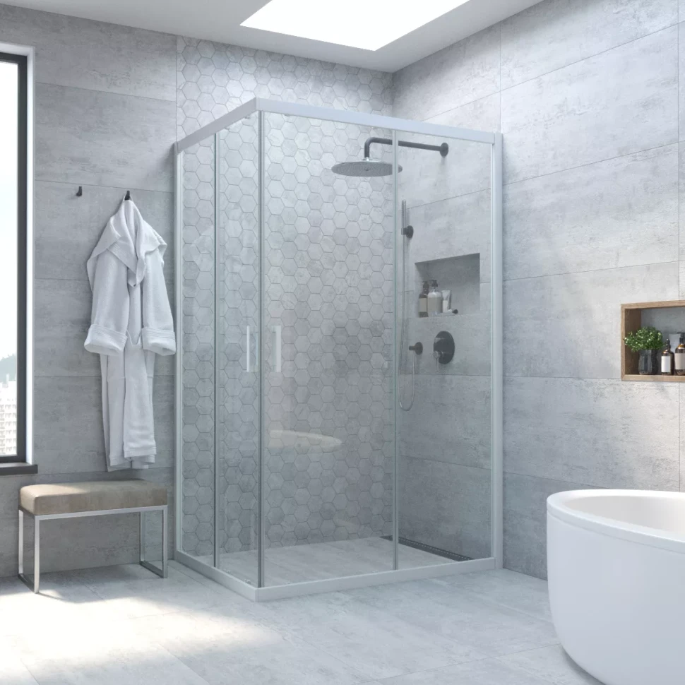 Душевое ограждение Vegas-Glass ZA-F NOVO 95x80 белый