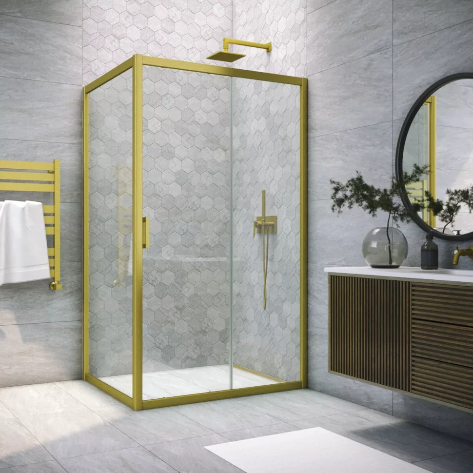 Душевой уголок Vegas-Glass ZP+ZPV NOVO 170x80 золото матовое