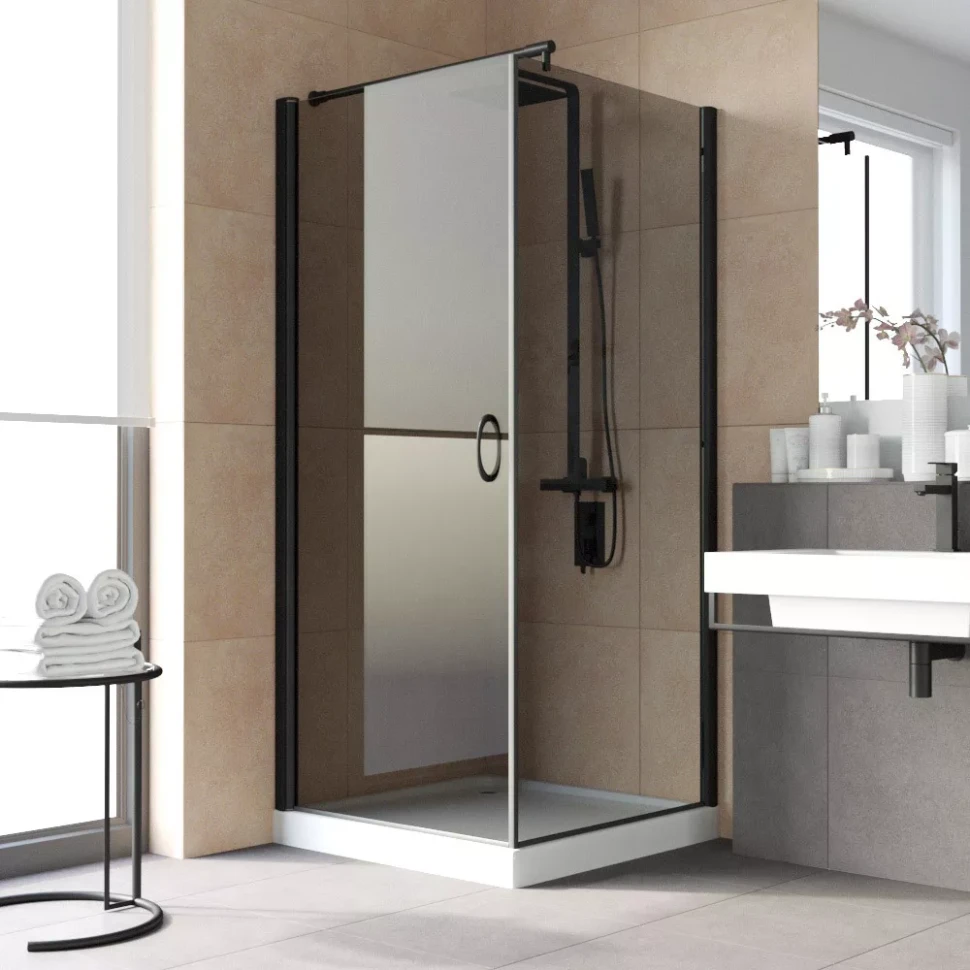 Душевой уголок Vegas-Glass EP-Fis LUX 80x120 черный матовый