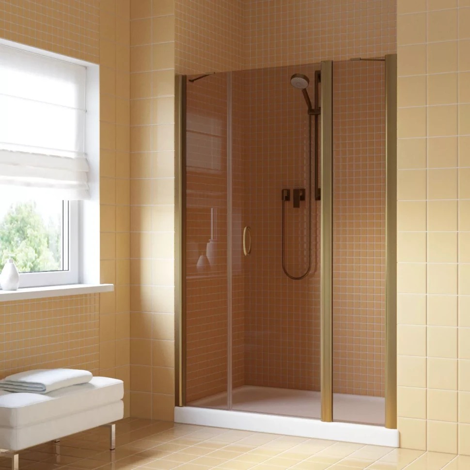 Душевая дверь в нишу Vegas-Glass EP-2F LUX 150 бронза