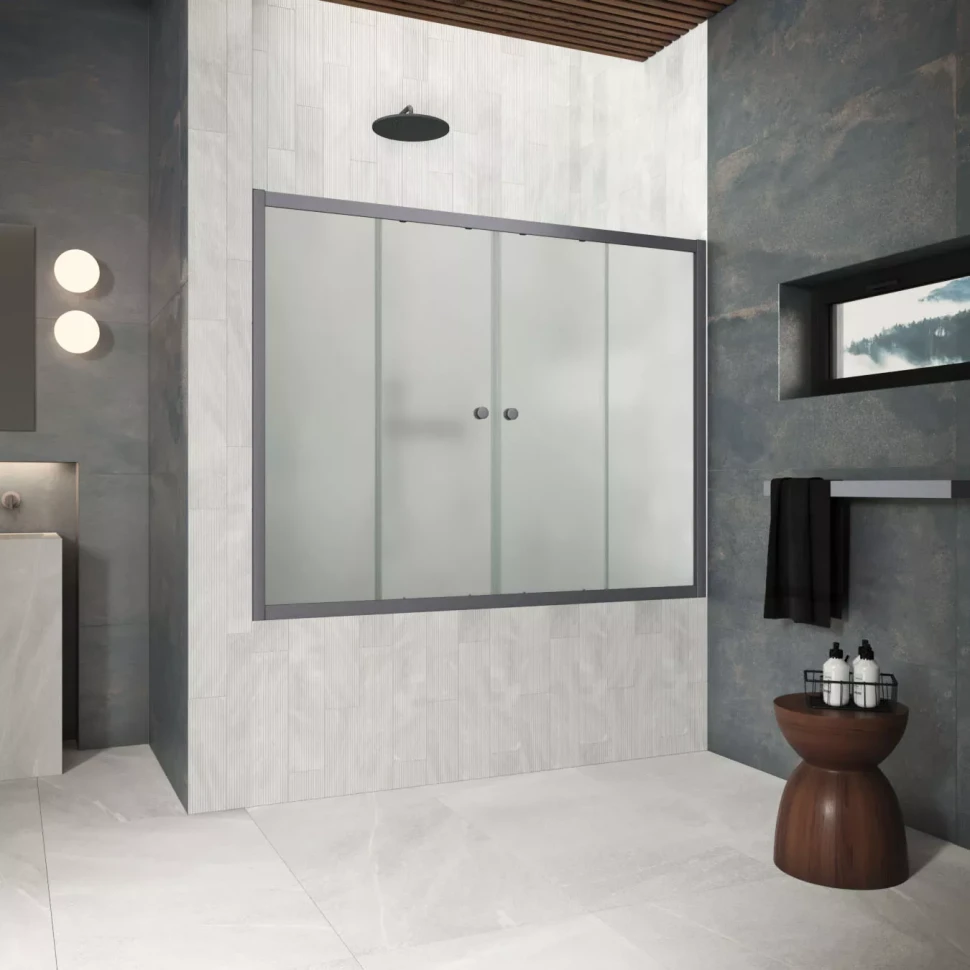 Шторки на ванну Z2V Protec 150 Тёмная оружейная сталь (GunMetal)