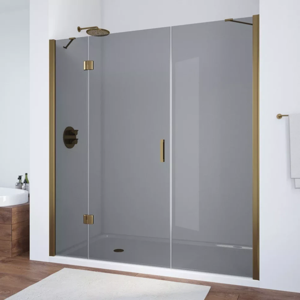 Дверь в душевой проем Vegas-Glass AFP-F NOVO 130 бронза