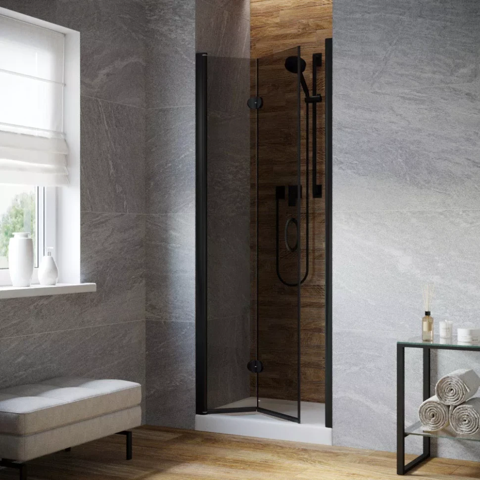 Дверь в душевую нишу Vegas-Glass GPS LUX 95 черный матовый