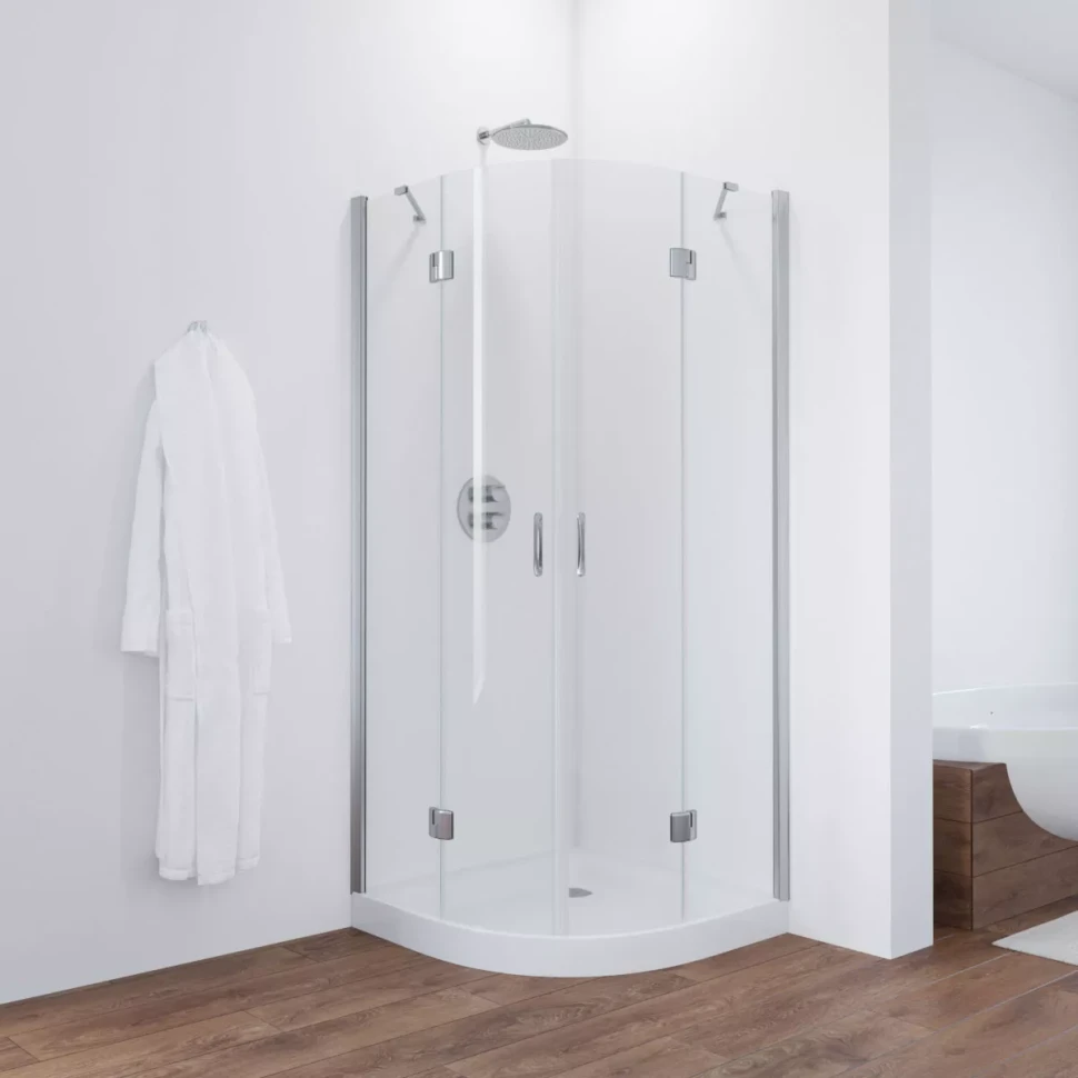 Угловые душевые ограждения с распашными дверями AFS NOVO 110x110 белый
