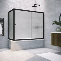 Шторки на ванну ZV+ZVF NOVO 160x90 черный матовый