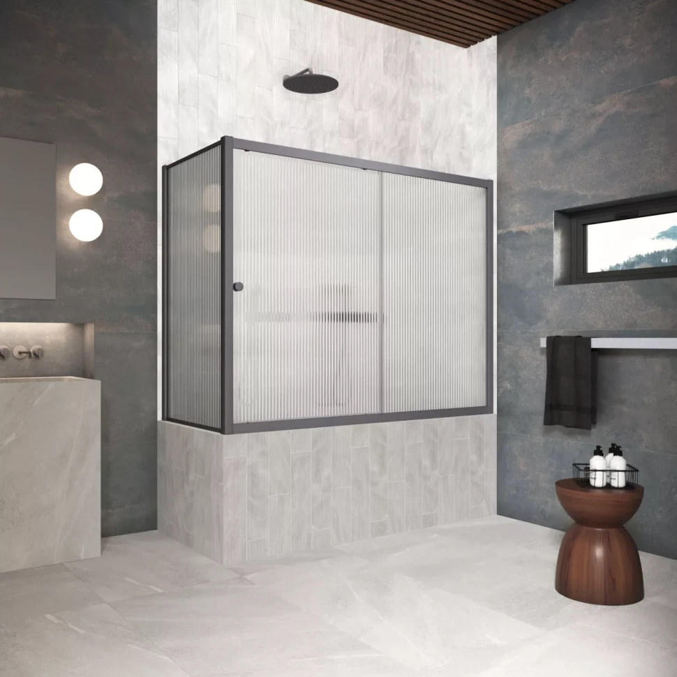 Шторки на ванну ZV+ZVF Protec 160x75 Тёмная оружейная сталь (GunMetal)