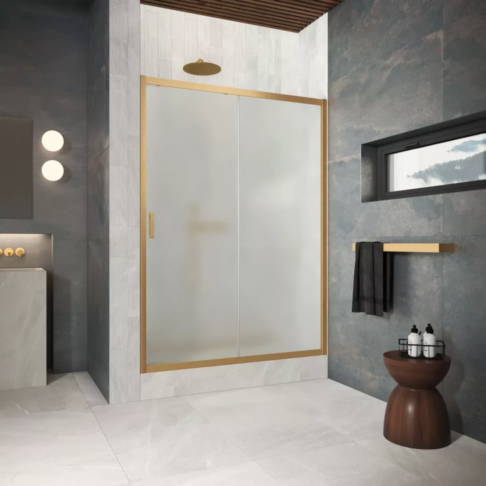 Двери в душевой проем ZP Protec 175 золото матовое