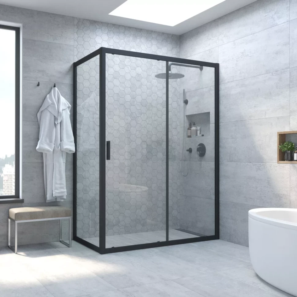 Душевой уголок Vegas-Glass ZP+ZPV NOVO 115x95 матовый хром